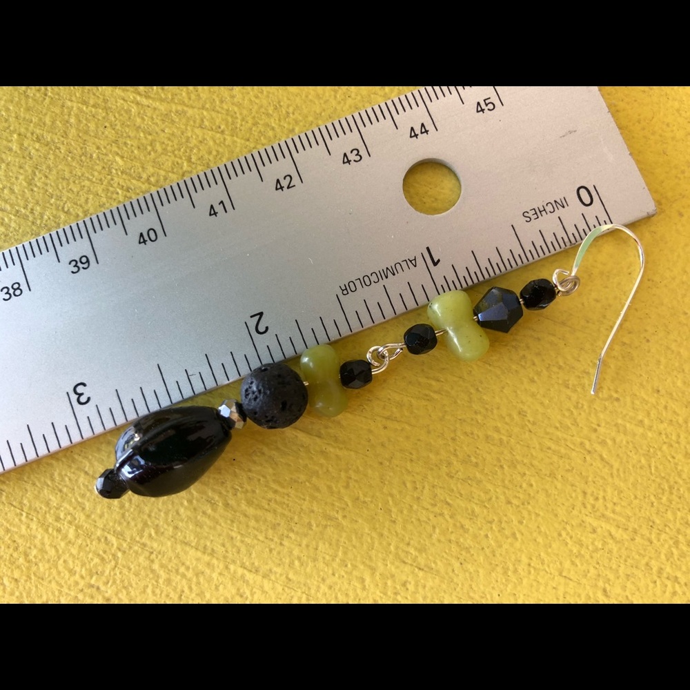 LAVA Rock, Crystals, Jade, Glass on 925 SS hooks